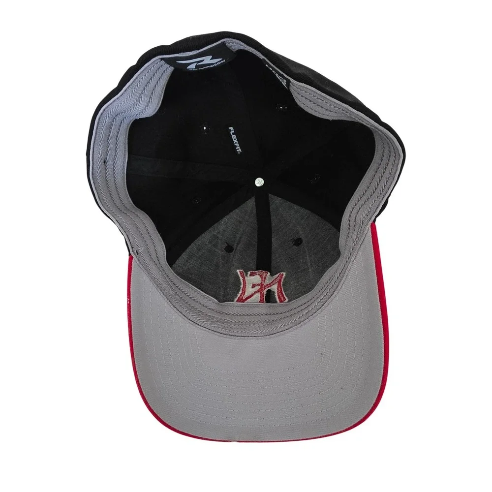 Richardson Pro 585 Flexfit Hat Mens LG-XL Black Red NFN Embroidered Baseball Cap